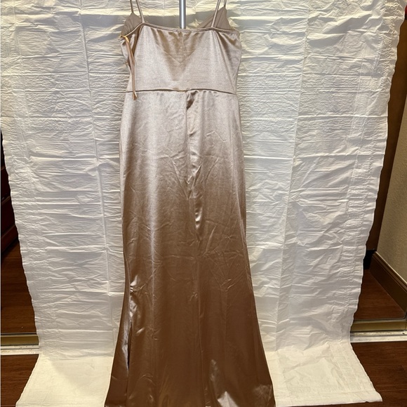 Windsor Gold Satin Prom Dress - Picture 3 of 3